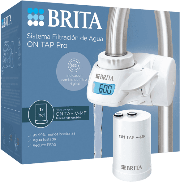 Sistema de Filtro Agua - BRITA ON TAP Pro, microfiltración 5 etapas, pantalla LCD, incluye filtro V-MF