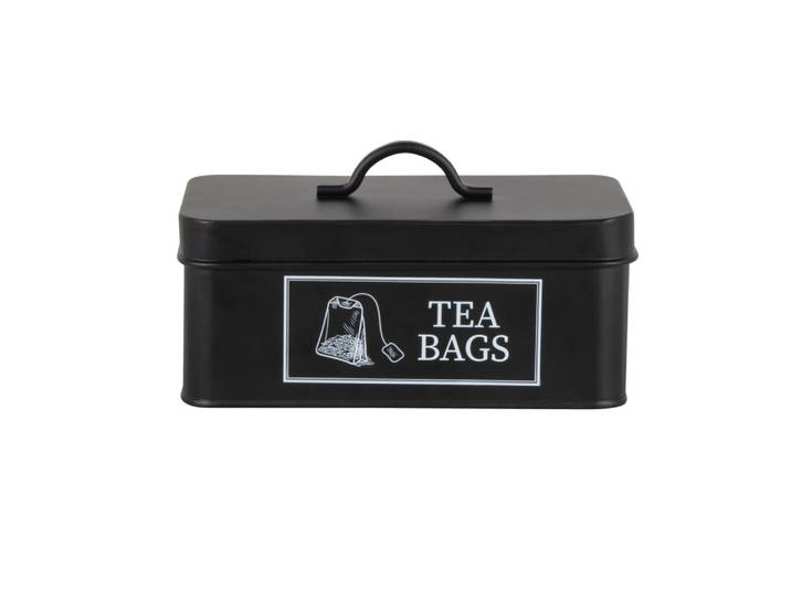 Teedose aus Metall, schwarz