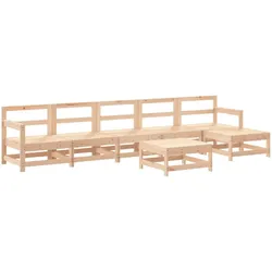 vidaXL 7-tlg. Garten-Lounge-Set Massivholz Kiefer