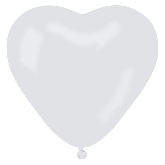 GoDan Pastell-Herzballons, weiss, 15 cm, 100 Stück (100x) (58224460)