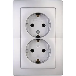 Kopp 941120003 SchutzkontaktSteckdose2-fach oh. Ki HK05 silber
