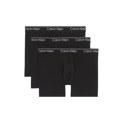 Boxer "BOXER BRIEF 3PK", Herren, Gr. L (52), Jersey, schwarz, Jersey, Obermaterial: 88% Polyester, 12% Elasthan, CALVIN KLEIN UNDERWEAR, körpernah, Unterhosen, mit längerem Bein & Logo-Elastikbund