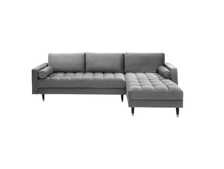 invicta INTERIOR Elegantes Ecksofa Cozy Velvet 260cm grau Samt Federkern 3er-Sofa Samtoptik Eckcouch Sofa Couch