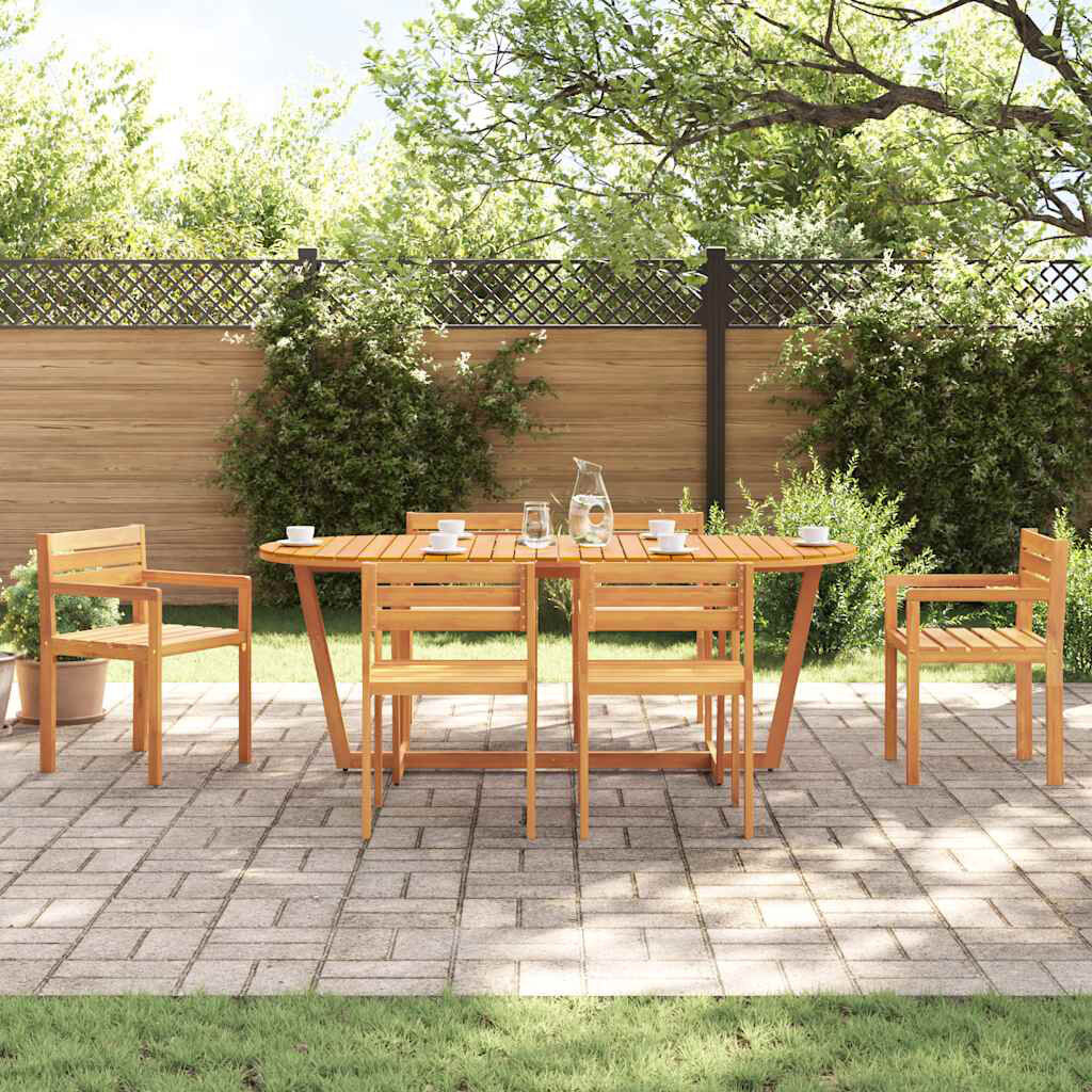 Lily Manor Oval 7 - Piece 6 - Person 75Cm L Outdoor Table Set Brown 6
