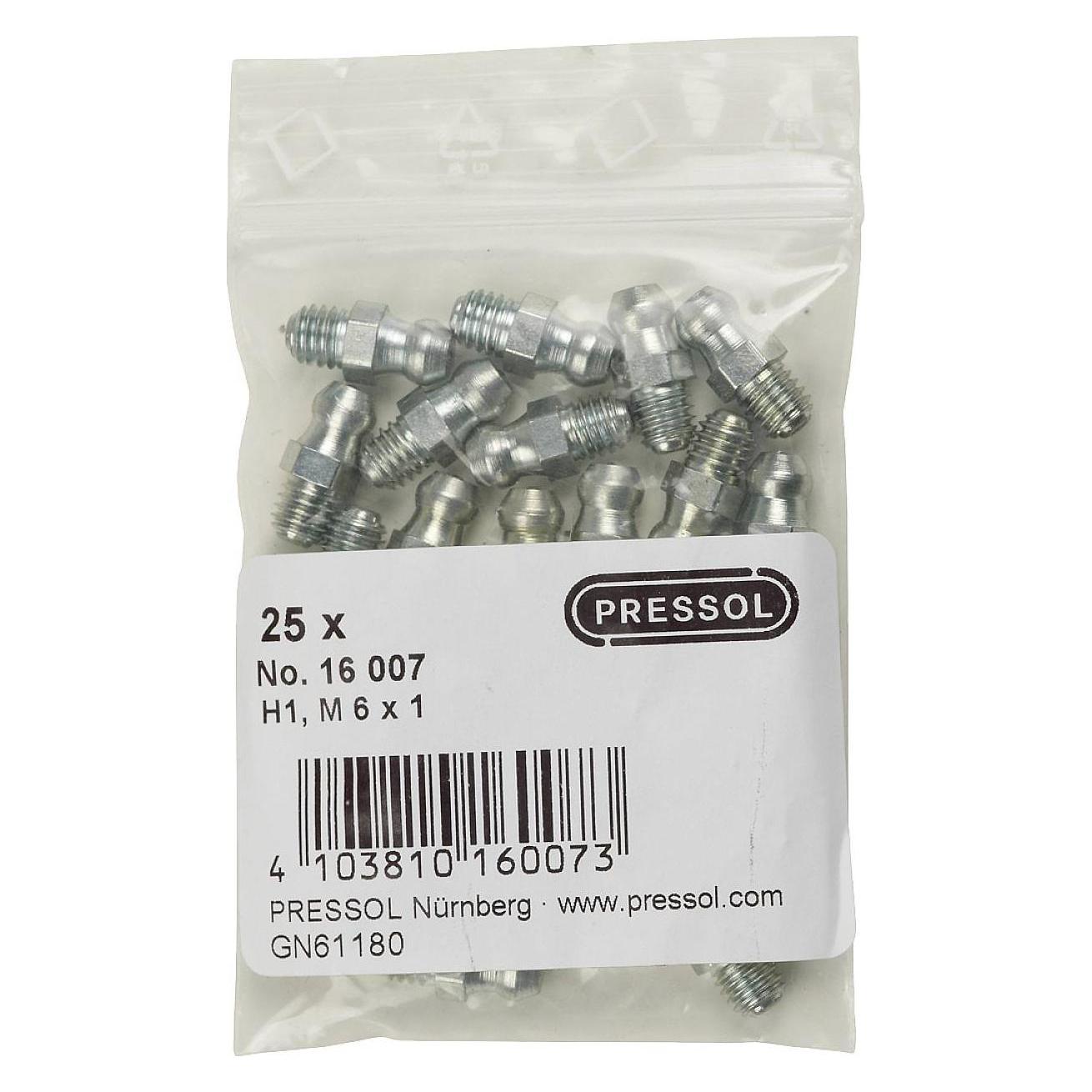Pressol Kegelschmiernippel H1-gerade, M 6 x 1-VZ (16 007)