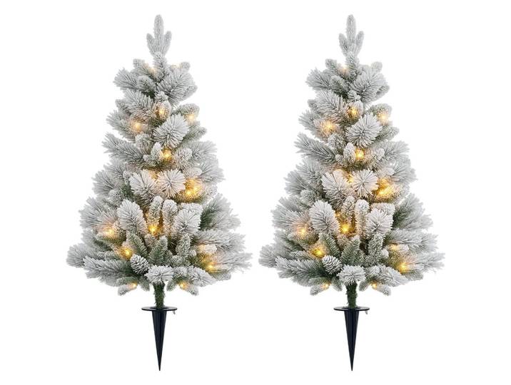 ComfortXL Weihnachtsbaum De-41570 2er-Set 107 cm Led, Tannenzapfen Grün/Weiß, Grün, Weiß, Kunststoff, 107 cm, Dekoration, Weihnachtsdekoration, Christbäume & Zubehör