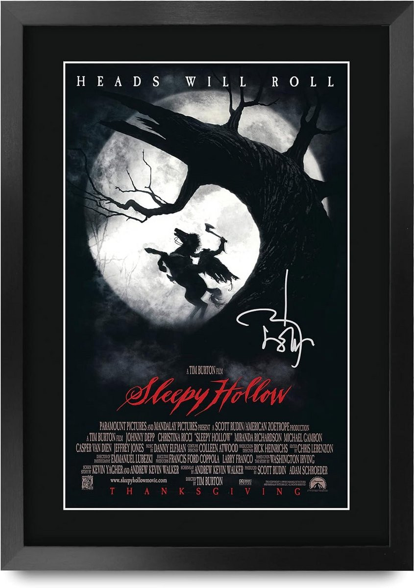 A3 Film Poster Sleepy Hollow met Handtekening voor Volwassenen