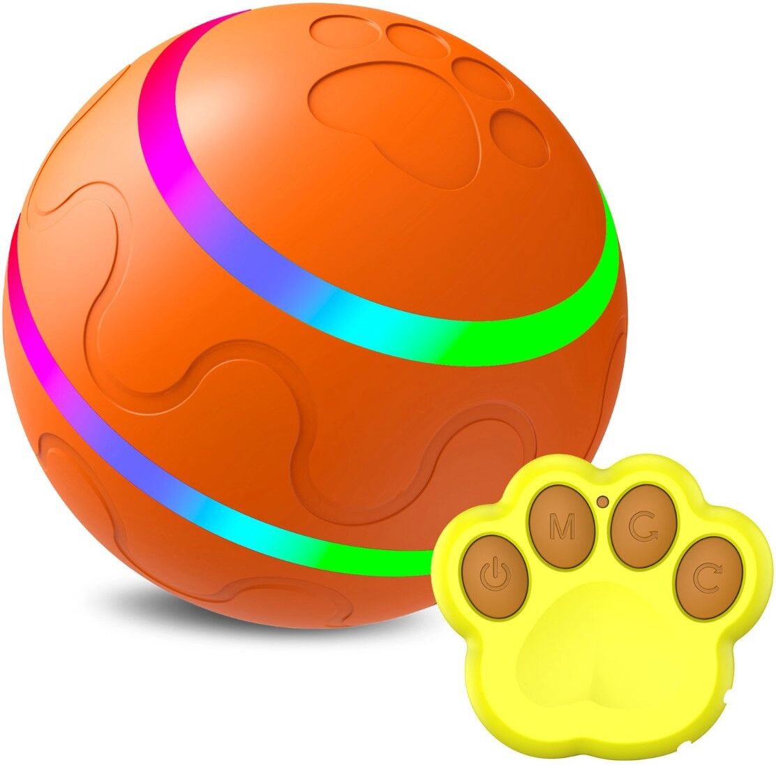 INF Ferngesteuerter intelligenter elektrischer Hundeball mit interaktivem Aufwach- und Ruhemodus Gelb