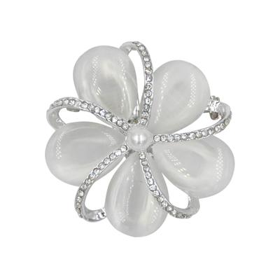 Brosche FIRETTI "Schmuck Geschenk Ansteckschmuck Viola", silber (silberfarben), Broschen, Damen, Metall, Brosche