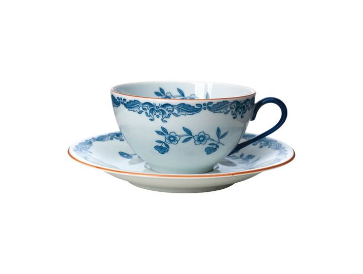 Rörstrand Coffret cadeau Tasse avec soucoupe Ostindia 27 cl Bleu-blanc