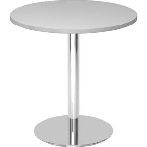 Hammerbacher Besprechungstisch STF08, rund, 80 x 74,5 cm (ØxH), lichtgrau / chrom