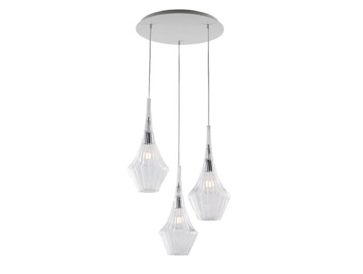 Bonetti Illumina Moderne kroonluchter Zeus metaal wit glas transparant 3 lampen E27