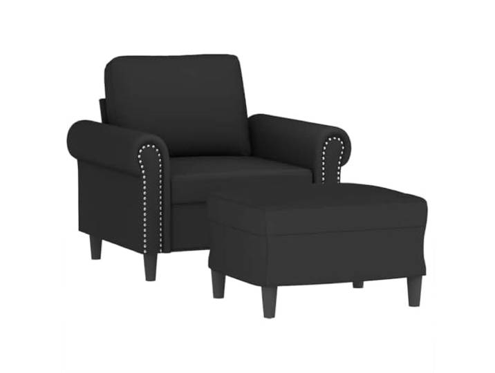 KTHLBRH Sessel mit Fußstütze schwarz 60 cm aus Samt Robuste Metallkonstruktion, Polsterung aus Schaumstoff, Tragkraft 110 kg, 2 Stück