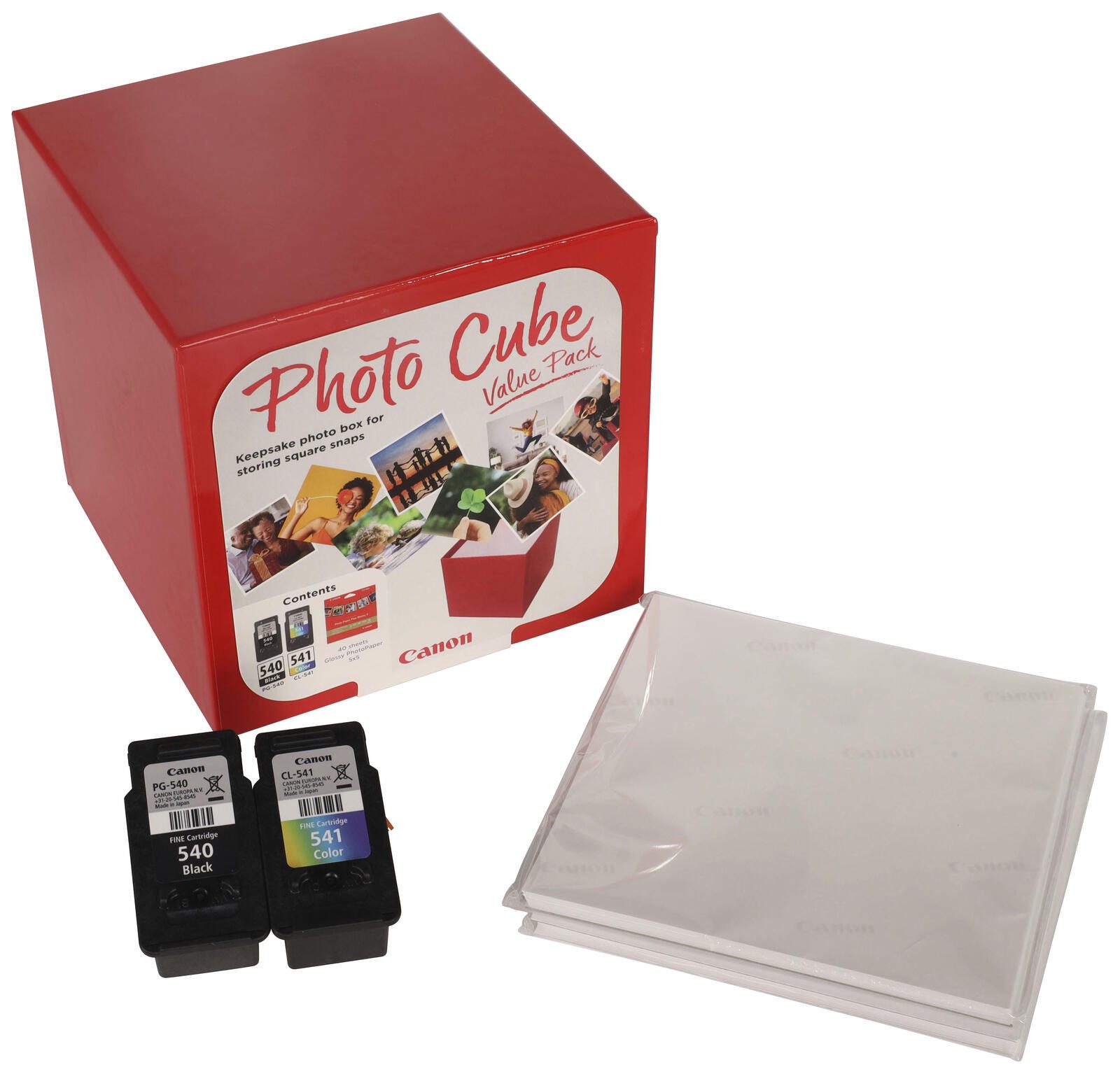 Canon PG-540 + CL-541 schwarz, color Druckerpatronen + Fotopapier, 2er-Set 5225B012