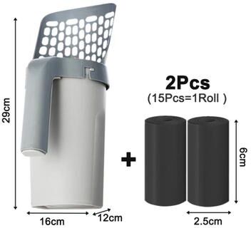 Inspire Select Self Cleaning Cat Litter Scoop With Waste Bin & Refill Bags Easy Sifting Litter Shovel For Fast Cleanup with 2rolls Of Garb