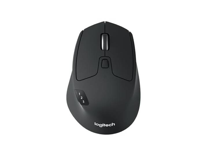 Logitech M720 Triathlon Draadloze Muis voor Meerdere Apparaten, Bluetooth, USB Unifying-Ontvanger, 1000 DPI, 6 Knoppen, 2 Jaar Batterijduur, Compatibel met Laptop, PC, Mac, iPadOS - Grijs