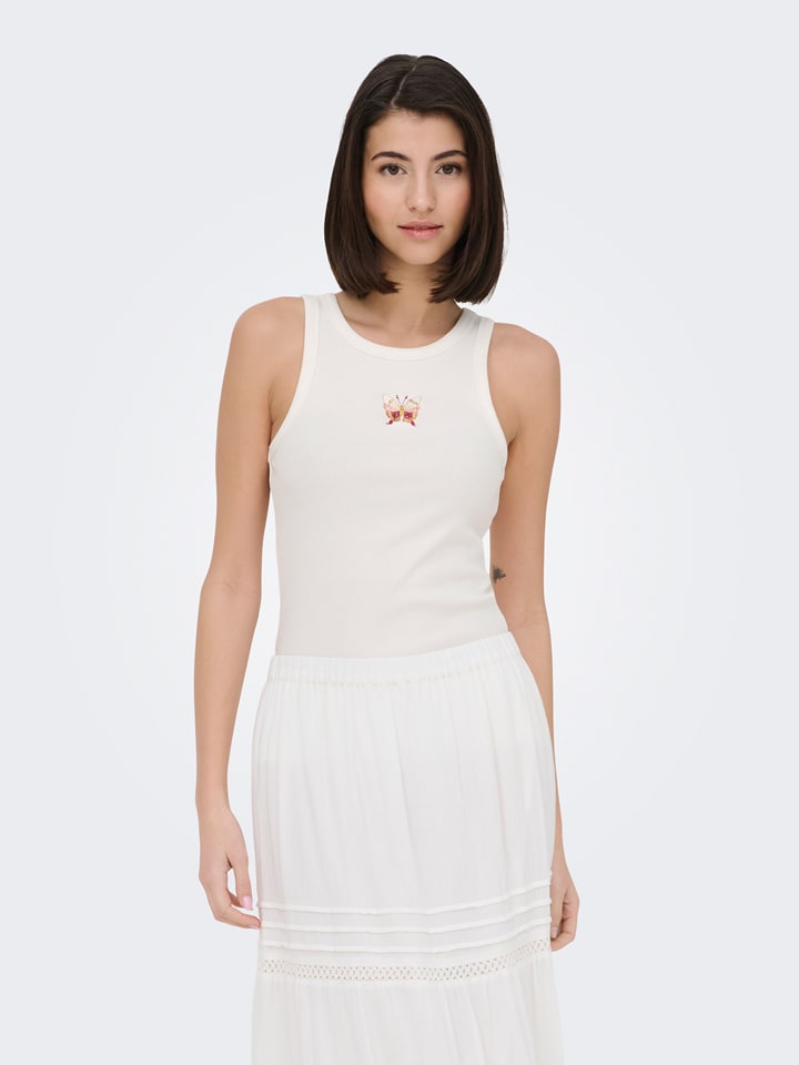 JDY Top "Tulle Life" in Weiß - XL