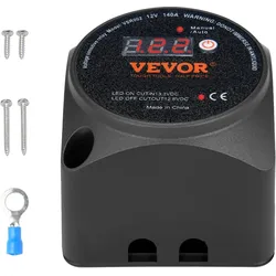 VEVOR Spannungsgesteuertes Trennrelais, 12 V, 140 A, manueller und automatischer Modus, spannungsempfindliches VSR-Relais mit LCD-Bildschirm, für ATV, UTV, Wohnmobil, Geländewagen, LKW, Boot, Yacht