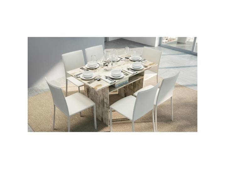 DMORA Table extensible Lavanda Table à manger avec ouverture de livre Console polyvalente extensible 120x70h75 cm Vintage