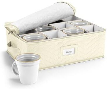 Sorbus 12 Mug Coffee Mug/Glass Quilted Box - 13 in x 16 in x 6 in
