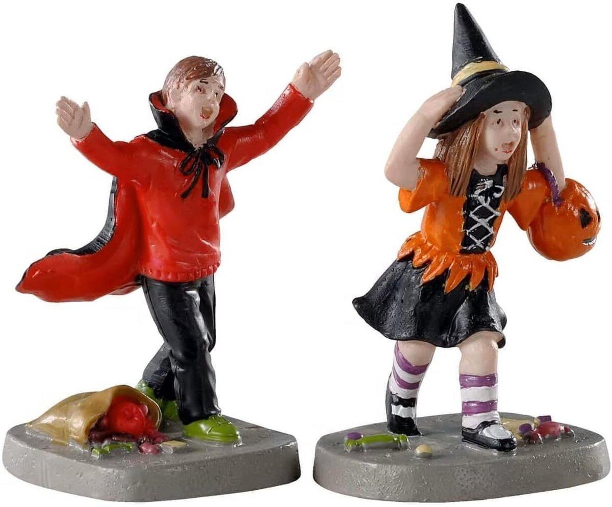 Set van 2 Decoratieve Figuren Spooky Town Thema - Multicolor Miniatuur Beeldjes voor Halloween