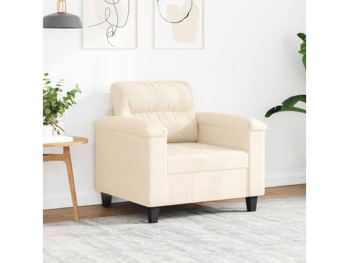 HEFZGDB Beiger Sessel 60 cm Mikrofasergewebe Polsterstuhl mit Metallgestell, strapazierfähiges Design für Wohnzimmer und Büro, ergonomische Sitzfläche für Entspannung und Komfort