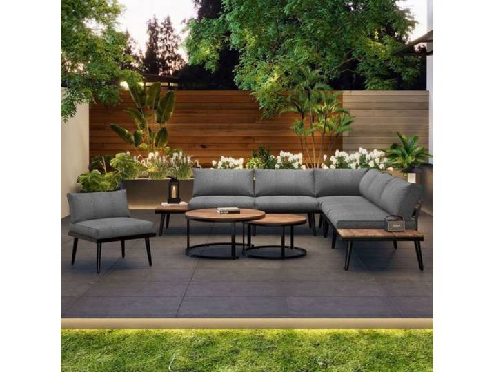 Salon de Jardin Exterieur pour 6 personnes avec 2 canapés 2 places 2 fauteuils 2 tables ensemble repas pour - SALON BAS DE JARDIN
