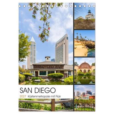 SAN DIEGO Küstenmetropole mit Flair (Tischkalender 2027 DIN A5 hoch), CALVENDO Monatskalender