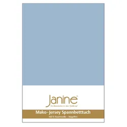 Janine Spannbetttuch Mako-Feinjersey 5007 perlblau 150x200 cm