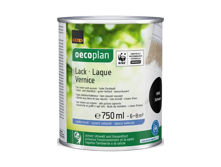 Oecoplan Lack seidenmatt Schwarz 750 ml