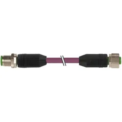 Murr Elektronik M12 St. 0° M12 Bu. 0° DeviceNet PUR AWG24+AWG22 geschirmt vt UL/CSA+schleppk. 5m, Elektronikkabel + Stecker, Violett