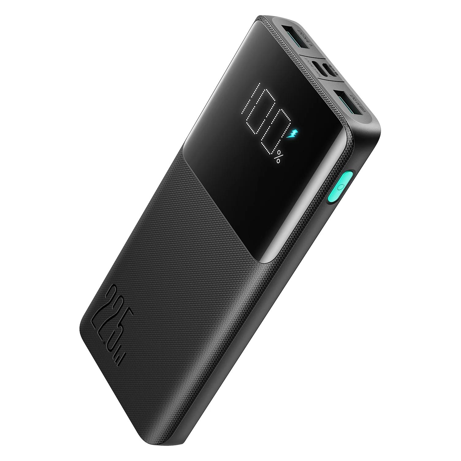 Joyroom JR-QP191 Star Series Mini 22.5W Digital Display Fast Charging Power Bank 10000mAh - Black (10000 mAh, 22.50 W, 38.50 Wh) (JR-QP191 Mini)