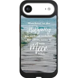 Nivocase Hülle für Apple iPhone Air Handyhülle NIVOcore Case Schwarz Statement Strand Spruch (Apple iPhone Air), Smartphone Hülle, Schwarz