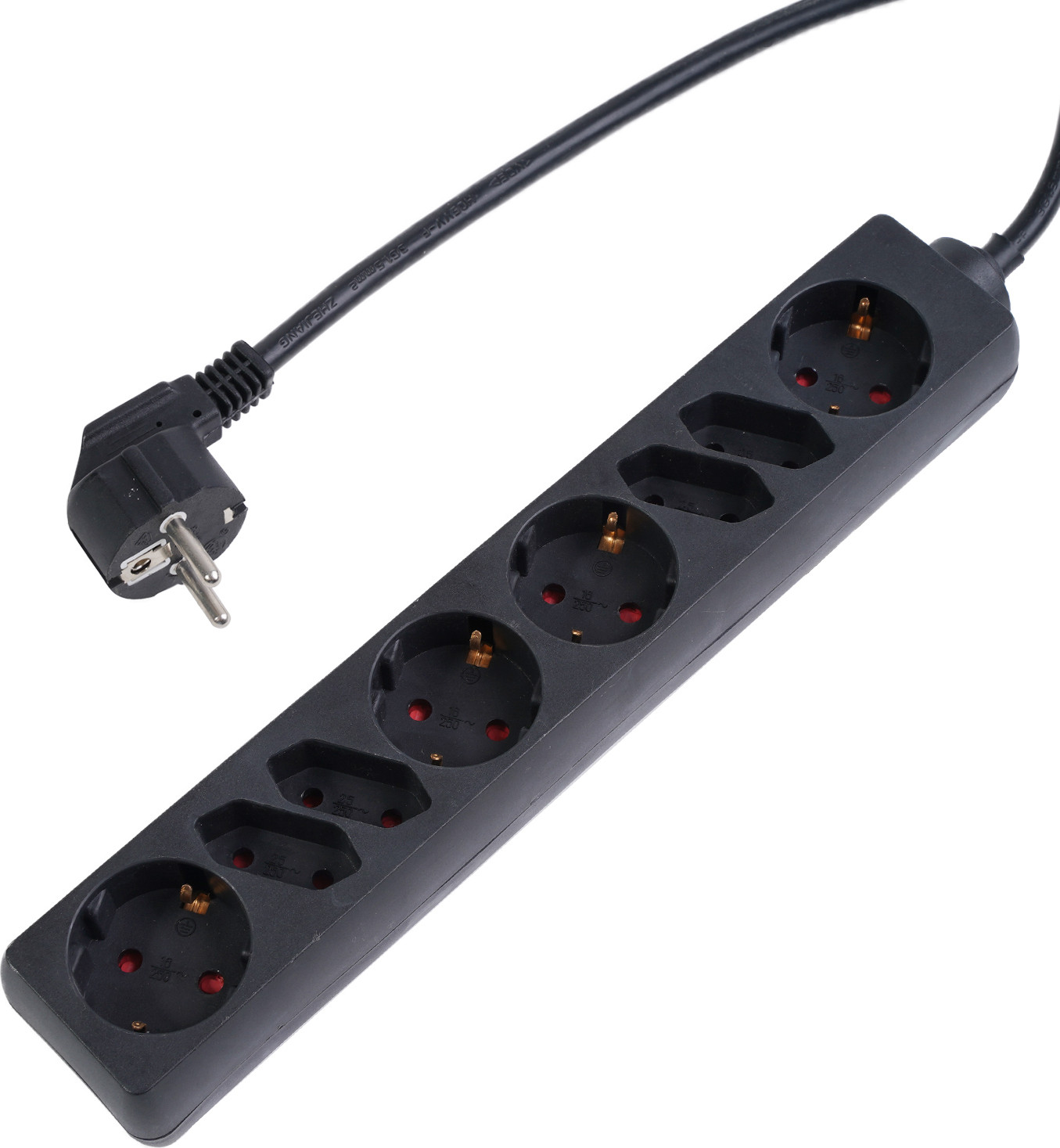 Unitec 8-voudige stekkerdoos, 1,4 meter, zwart