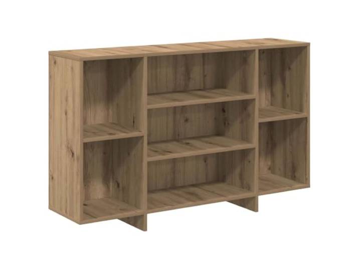 Fisinber Sideboard Artisan-Eiche 120x30x75 cm Holzwerkstoff Kommode Schlankes Anrichte-Möbel in Eichen-Optik für Wohnzimmer und Flur mit geräumigen Fächern für Haushaltsutensilien.
