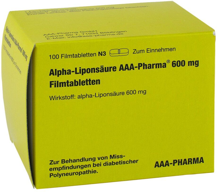 Alpha Liponsäure Aaa Pharma 600 mg Filmtabletten