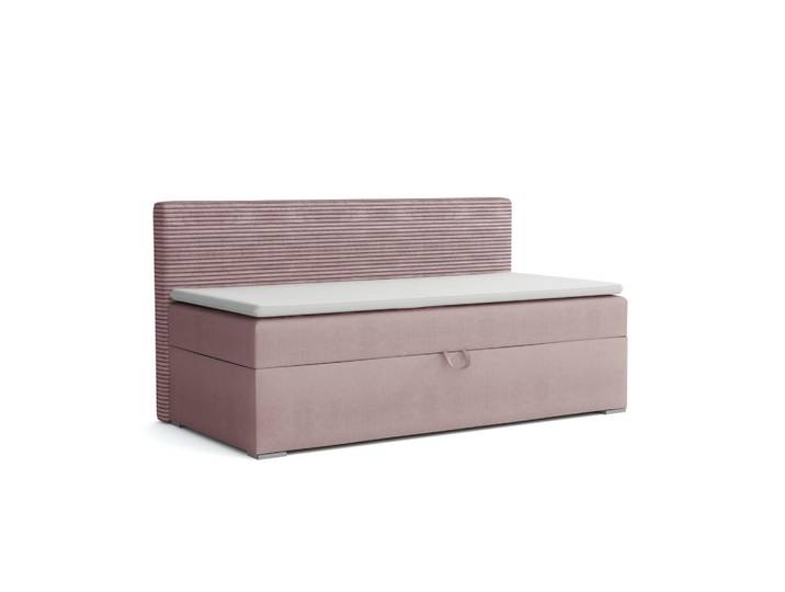 Deine Möbel 24 Boxbett Mati 100/200 Rosa mit Bonell-Federkernmatratze H3, Holz, 100x200 cm, Schlafzimmer, Betten, Boxspringbetten