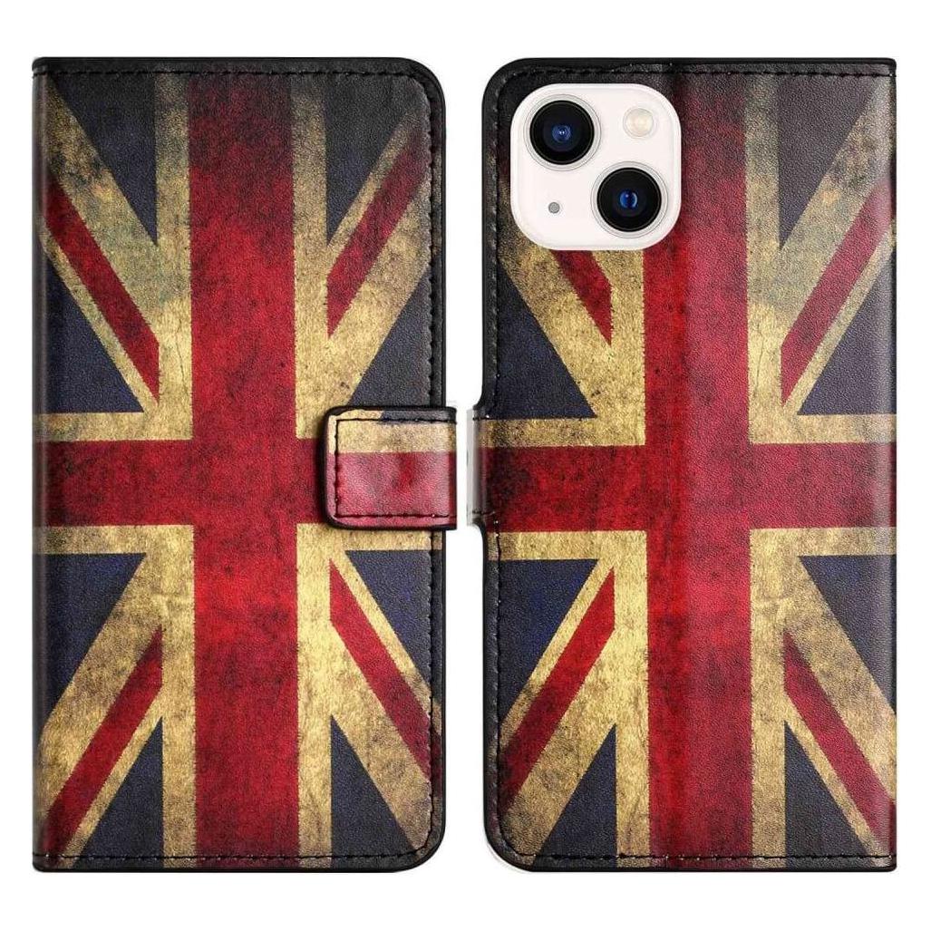 Cover-Discount iPhone 14 Plus - Leder Etui Hülle UK Flagge (Apple iPhone 14 Plus) (660107413K)