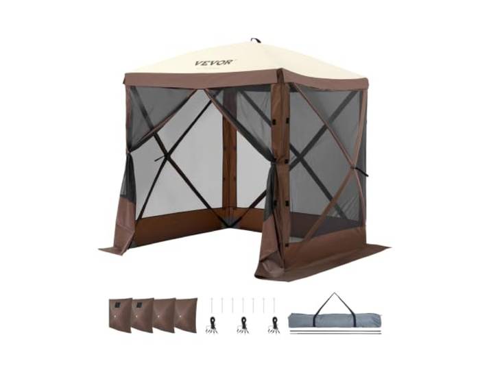 VEVOR Tonnelle Pop-up\,Tente à moustiquaire escamotable polygone enêtres en Maille\, Sac de Transport
