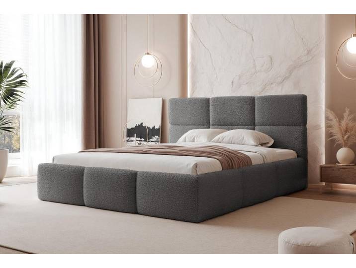 Compleo Polsterbett Elegant, Designbett, Luxus-Bett mit Lattenrost Bouclé CANDE