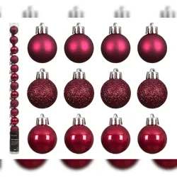 Christmas Decorations 14 Weihnachtskugeln Kunststoff 3cm klein & bruchsicher Christbaumkugeln Weihnachtsbaumkugeln Christbaumschmuck Weihnachtsbaumschmuck Uni Festlich Rosa
