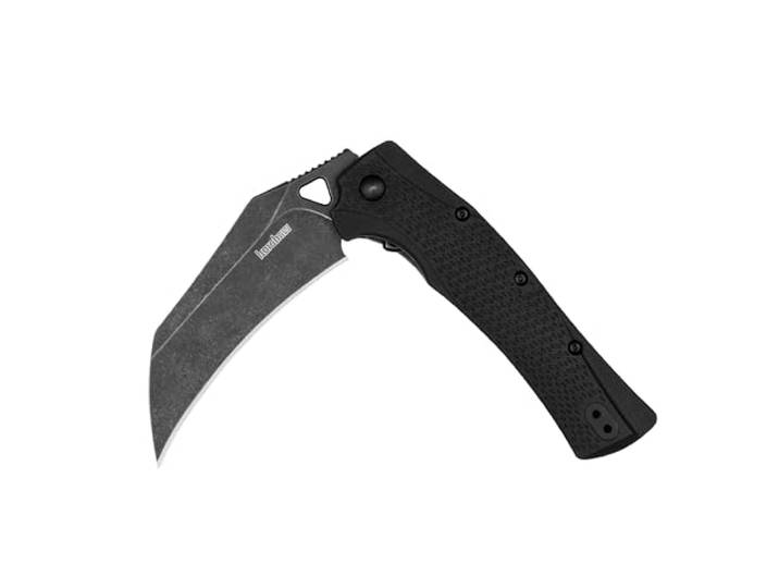 Kershaw Dawnstar Taschenmesser, 8,9 cm, Hawkbill Blackwash Klinge, schwarzer Griff, taktiacales EDC Messer, Pocketclip