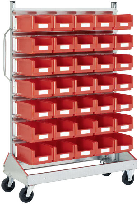 Racks mobiles p 510 Racks mobiles galvanisés Bito bacs rouge (19516)