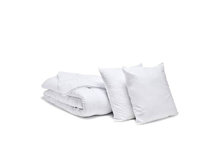 Bleu Câlin Pack Anti-Acariens Couette Chaude 240x260cm + 2 Oreillers Oreillers 60x60cm