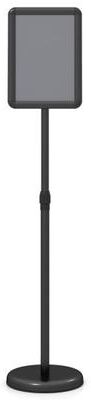 Costway 8.5 x 11Inch Sign Holder Stand with Snap-Open Frame and 360° Rotation-Black