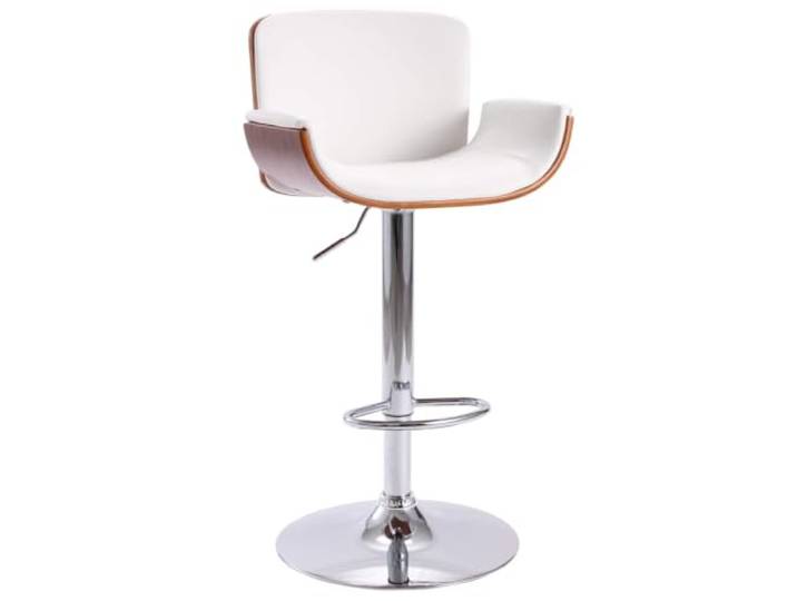 GHVBNMF Barhocker Höhenverstellbar Kunstleder Weiß Bugholz Eleganter Thekenhocker mit bequem gepolsterter Sitzfläche aus Kunstleder und robuster Fußstütze für Ihre Küche oder Bar.