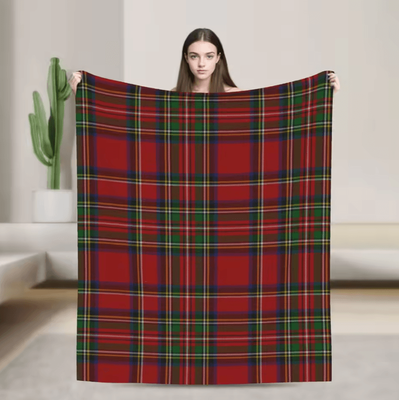 Inspire Curations Royal Stewart Tartan Plaid Soft Fleece Throw Blanket 1 150x125cm 60x50in