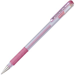 Pentel Gelschreiber Hybrid Gel Grip, K118-MP, Strichbreite 0,4 mm, Schreibfarbe metallic-rose