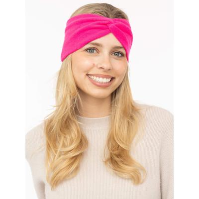 Stirnband ZWILLINGSHERZ "100% Cashmere "Classic", Damen, pink (neonpink), Obermaterial: 100% Kaschmir, Mützen Stirnband, Knoten vorn, wärmend, klassisches Strickdesign