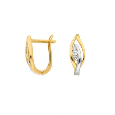 Paar Ohrhänger ADELIA´S "333 Gold Ohrringe Creolen", gold, Ohrringe, Damen, Damen, Gold, mit Zirkonia Goldschmuck für Damen